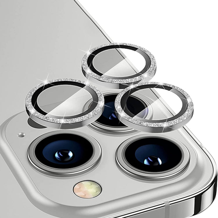 For iPhone 15 Pro / 15 Pro Max ENKAY Hat-Prince Glitter Rear Lens Aluminium Alloy Tempered Glass Film(Silver) - HoMEdemic™ 