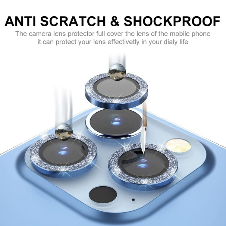 For iPhone 15 Pro / 15 Pro Max ENKAY Hat-Prince Glitter Rear Lens Aluminium Alloy Tempered Glass Film(Silver) - HoMEdemic™ 