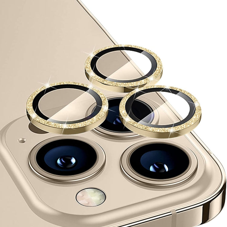 For iPhone 15 Pro / 15 Pro Max ENKAY Hat-Prince Glitter Rear Lens Aluminium Alloy Tempered Glass Film(Gold) - HoMEdemic™ 