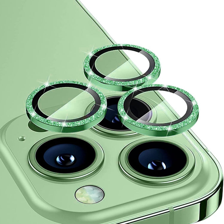 For iPhone 15 Pro / 15 Pro Max ENKAY Hat-Prince Glitter Rear Lens Aluminium Alloy Tempered Glass Film(Deep Green) - HoMEdemic™ 