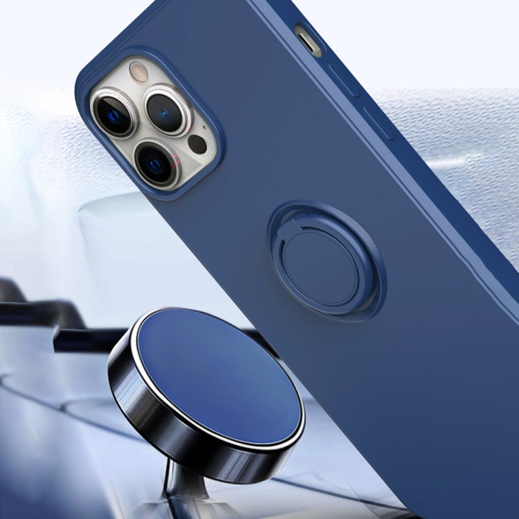 For iPhone 15 Pro Max Ring Kickstand Silicone Phone Case(Dark Blue) - HoMEdemic™ 