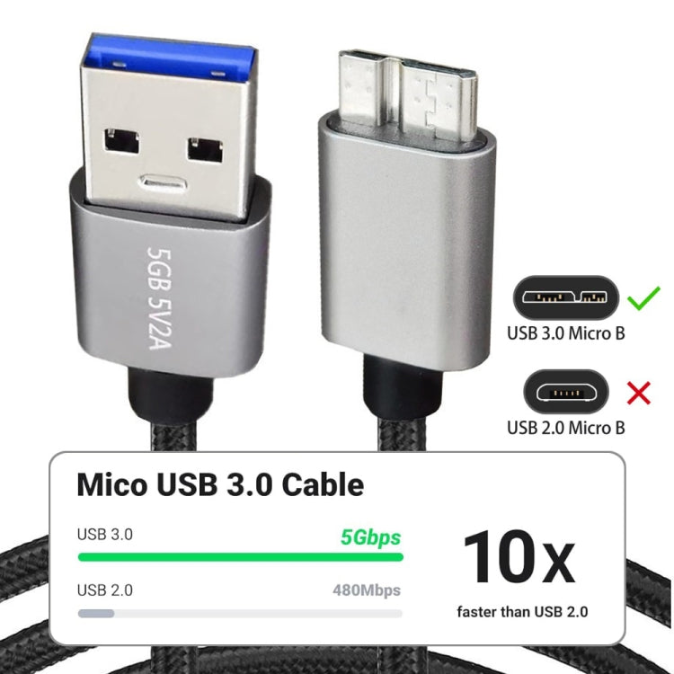 JUNSUNMAY USB 3.0 Male to Micro-B Cord Cable Compatible with Samsung Camera Hard Drive, Length:2m - HoMEdemic™ 