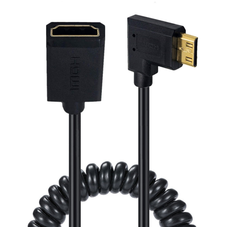 JUNSUNMAY 4K 60Hz Mini HDMI Male to HDMI 2.0V Female Spring Cable, Length:1.8m(Left) - HoMEdemic™ 