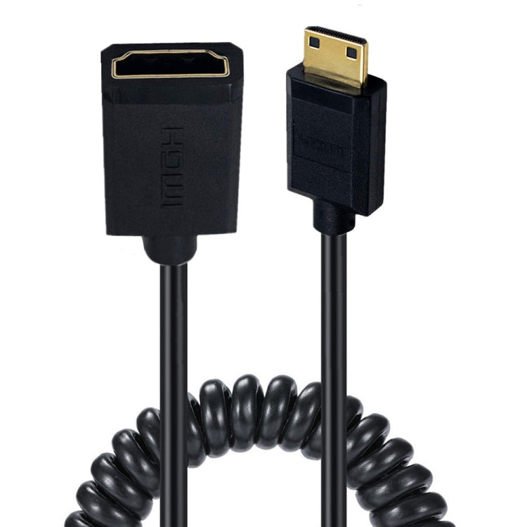 JUNSUNMAY 4K 60Hz Mini HDMI Male to HDMI 2.0V Female Spring Cable, Length:1.8m(Straight) - HoMEdemic™ 