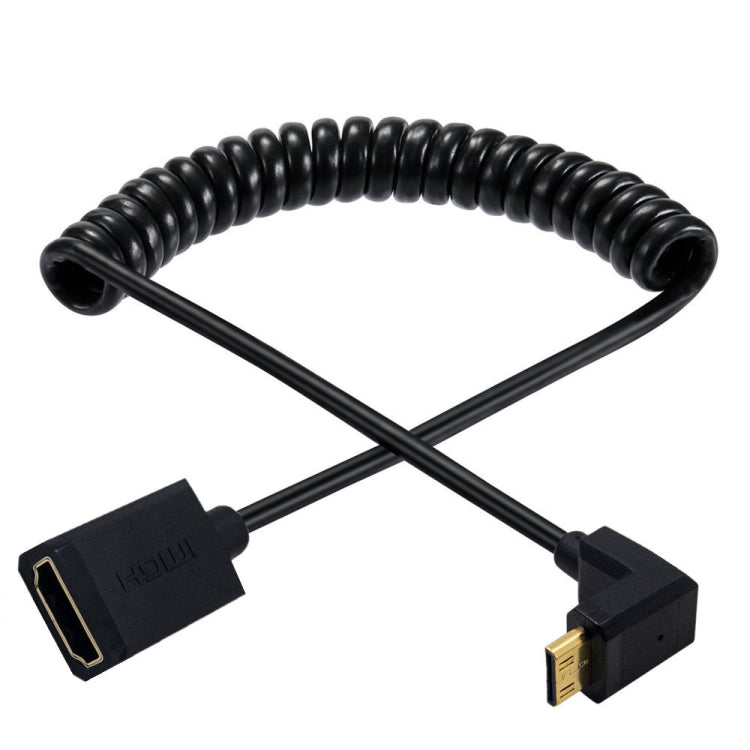 JUNSUNMAY 4K 60Hz Mini HDMI Male to HDMI 2.0V Female Spring Cable, Length:1.8m(Left) - HoMEdemic™ 