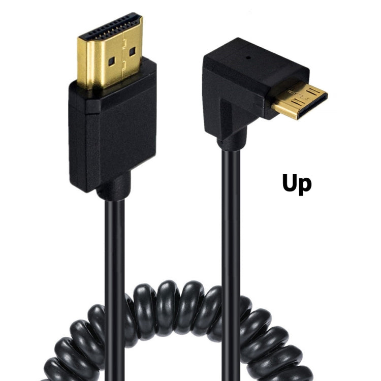JUNSUNMAY 4K 60Hz Mini HDMI Male to HDMI 2.0V Male Spring Cable, Length:1.2m(Up) - HoMEdemic™ 