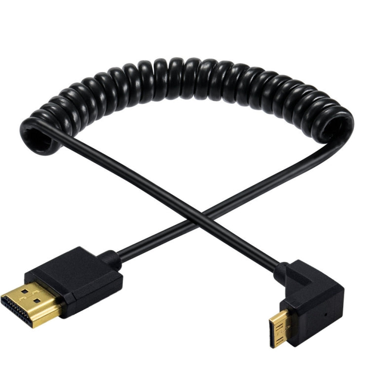 JUNSUNMAY 4K 60Hz Mini HDMI Male to HDMI 2.0V Male Spring Cable, Length:1.2m(Up) - HoMEdemic™ 
