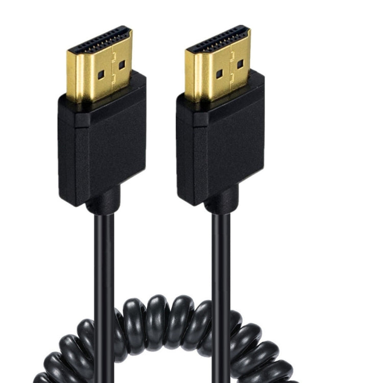 JUNSUNMAY 4K 60Hz HDMI Male to Male HDMI 2.0V Elbow Head Spring Cable, Length:1.2m(Straight) - HoMEdemic™ 
