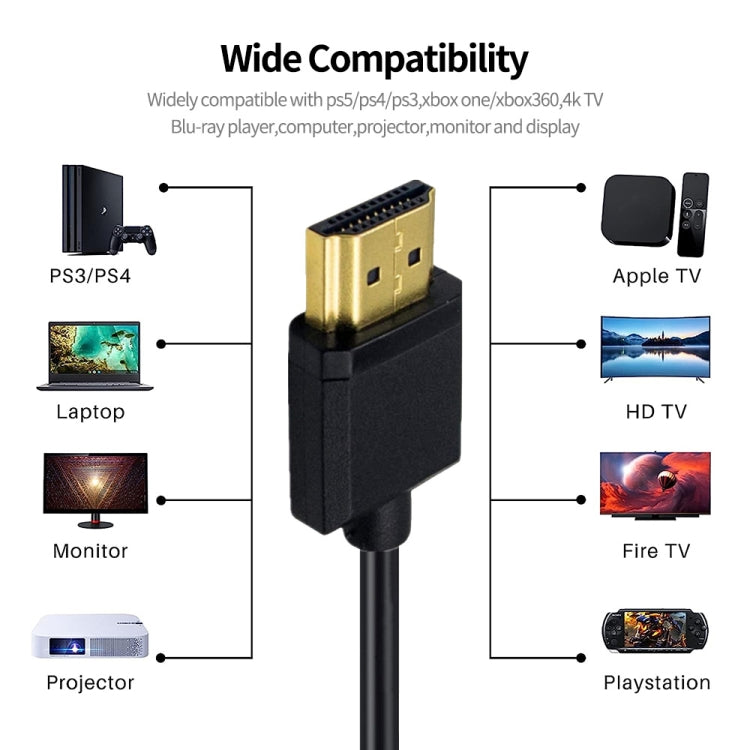 JUNSUNMAY 4K 60Hz HDMI Male to Male HDMI 2.0V Elbow Head Spring Cable, Length:1.2m(Left) - HoMEdemic™ 