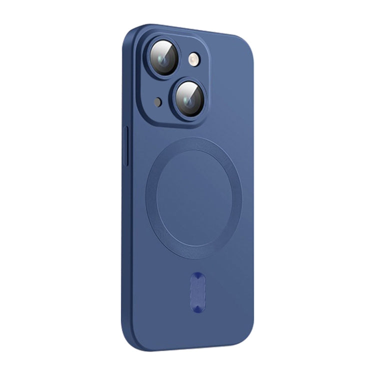 For iPhone 14 ENKAY MagSafe Matte TPU Phone Case with Lens Film(Dark Blue) - HoMEdemic™ 