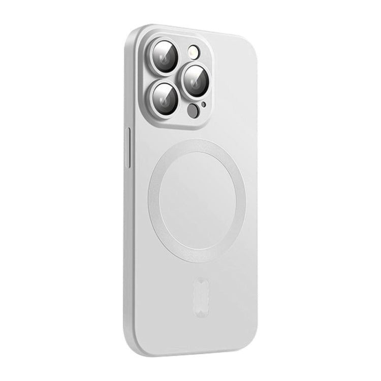 For iPhone 14 Pro Max ENKAY MagSafe Matte TPU Phone Case with Lens Film(Silver) - HoMEdemic™ 