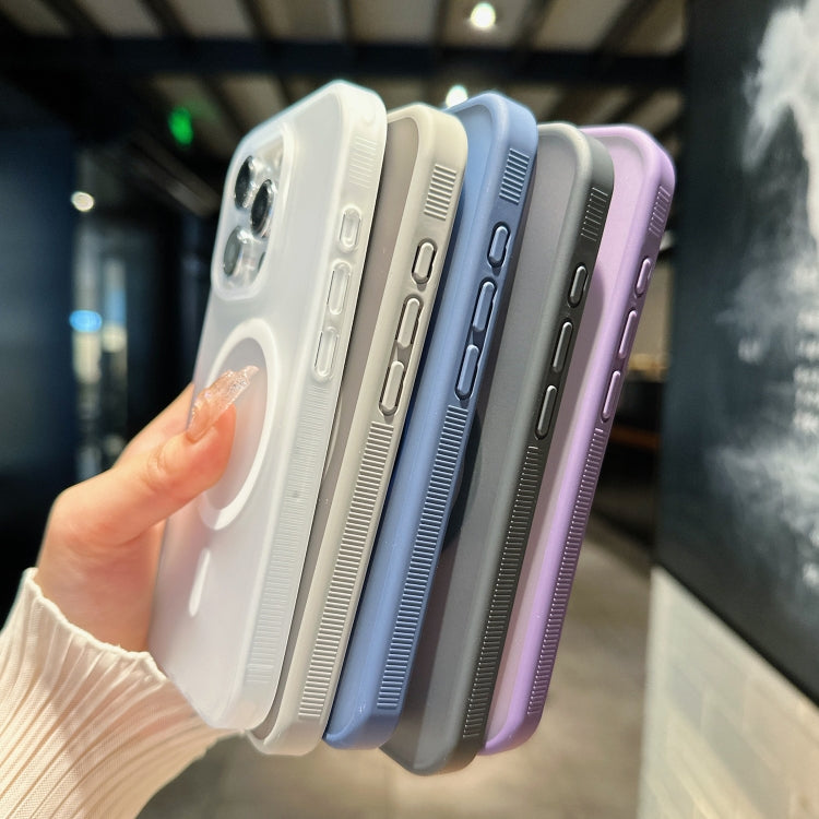 For iPhone 15 Pro Transparent TPU Hybrid PC Magsafe Phone Case(Purple) - HoMEdemic™ 
