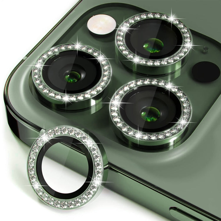 For iPhone 15 Pro / 15 Pro Max ENKAY AR Anti-reflection Individual Diamond Ring Camera Lens Glass Full Film(Deep Green) - HoMEdemic™ 