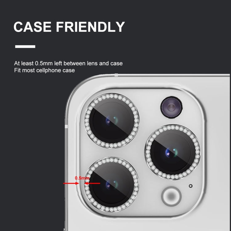 For iPhone 15 Pro / 15 Pro Max ENKAY AR Anti-reflection Individual Diamond Ring Camera Lens Glass Full Film(Deep Purple) - HoMEdemic™ 