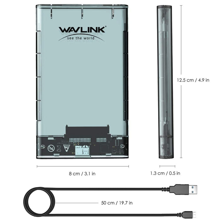 WAVLINK ST239 USB3.0 Transparent SATA External Solid-state SSD 2.5-inch Mobile Hard Disk Case - HoMEdemic™ 