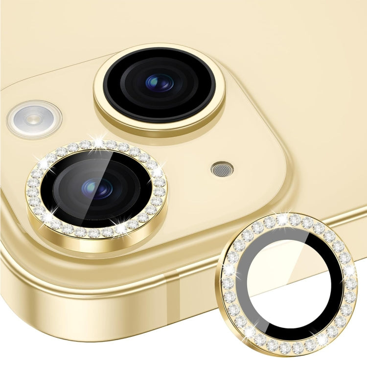 For iPhone 13 / 13 mini ENKAY AR Anti-reflection Individual Diamond Ring Camera Lens Glass Full Film(Golden) - HoMEdemic™ 