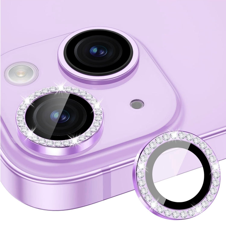 For iPhone 13 / 13 mini ENKAY AR Anti-reflection Individual Diamond Ring Camera Lens Glass Full Film(Light Purple) - HoMEdemic™ 
