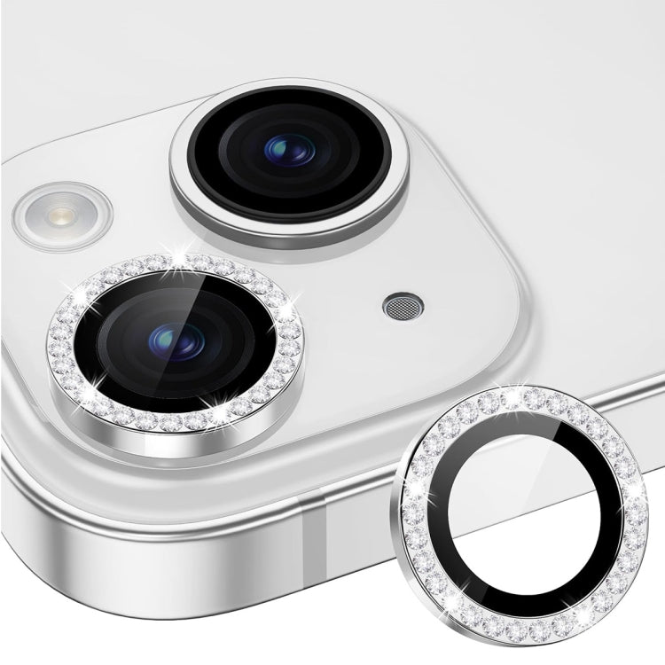For iPhone 13 / 13 mini ENKAY AR Anti-reflection Individual Diamond Ring Camera Lens Glass Full Film(Silver) - HoMEdemic™ 