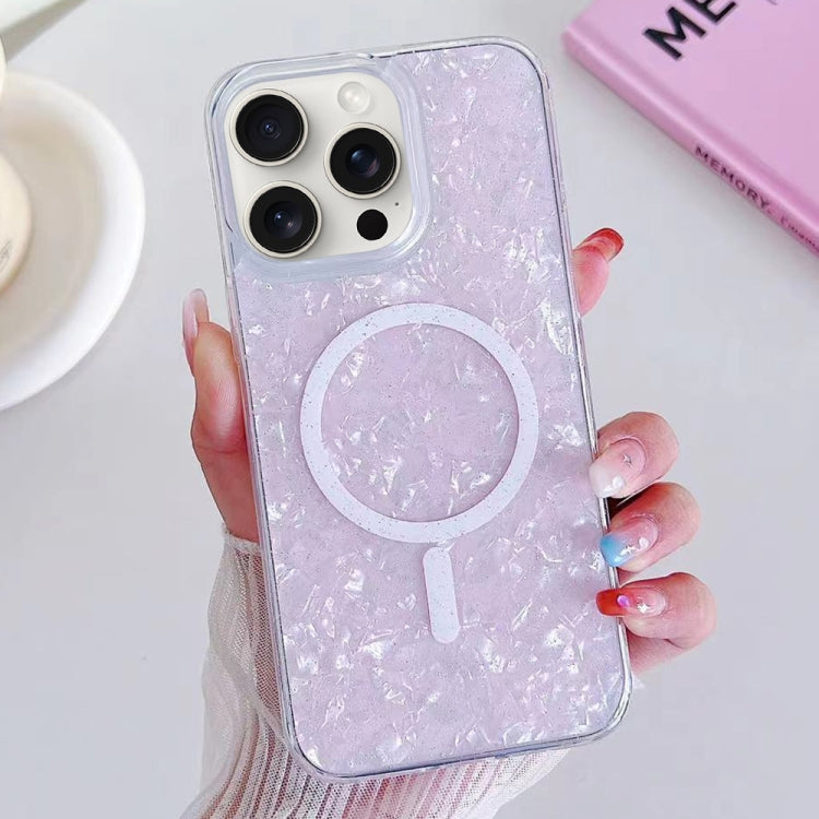 For iPhone 15 Pro Shell Texture MagSafe TPU Phone Case(Pink) - HoMEdemic™ 