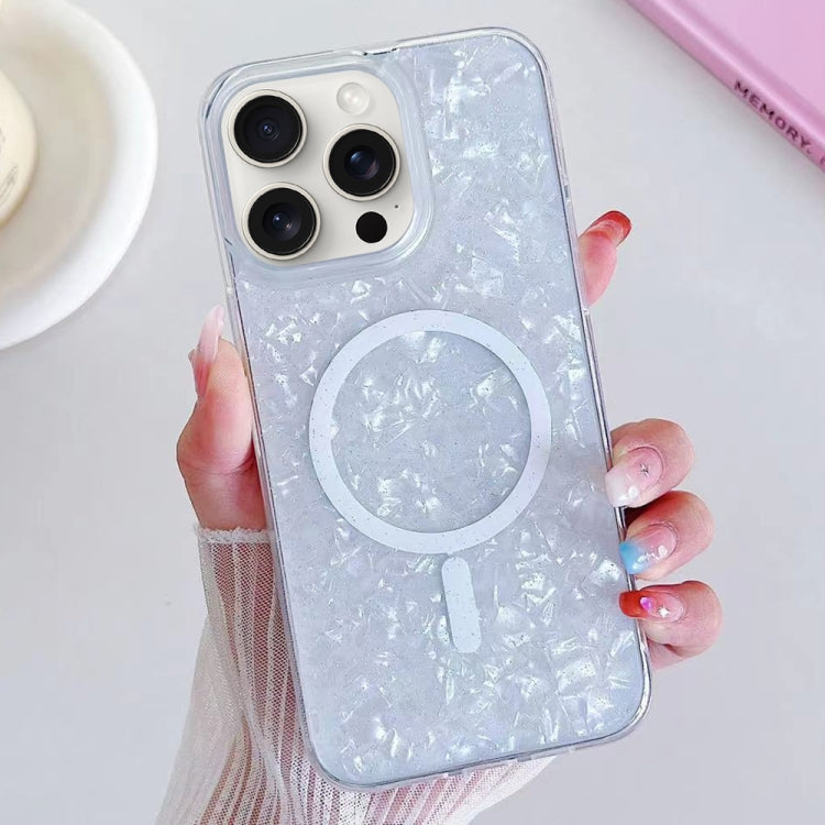 For iPhone 15 Pro Shell Texture MagSafe TPU Phone Case(White) - HoMEdemic™ 