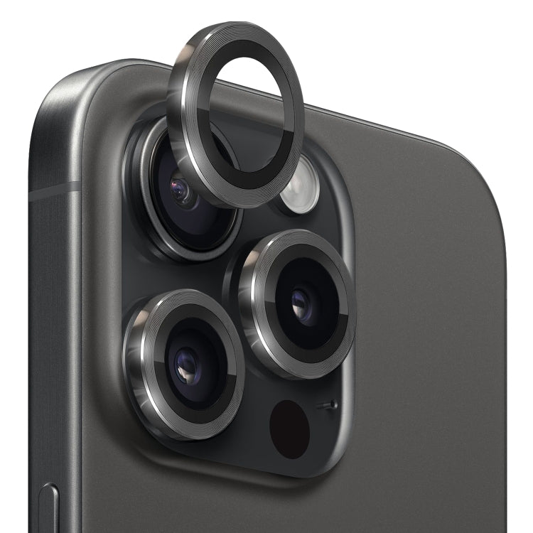 For iPhone 15 Pro / 15 Pro Max NORTHJO Camera Lens Protector Tempered Glass CD Vein Metal Ring Film(Black) - HoMEdemic™ 