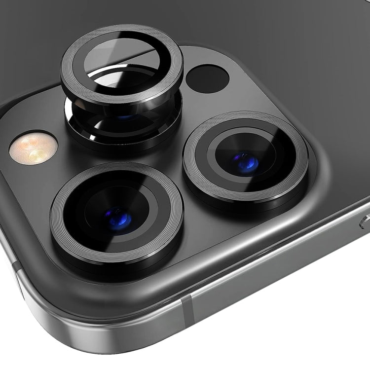 For iPhone 15 Pro / 15 Pro Max NORTHJO Camera Lens Protector Tempered Glass CD Vein Metal Ring Film(Black) - HoMEdemic™ 