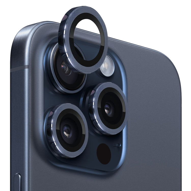 For iPhone 15 Pro / 15 Pro Max NORTHJO Camera Lens Protector Tempered Glass CD Vein Metal Ring Film(Blue) - HoMEdemic™ 