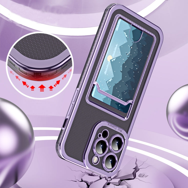 For iPhone 15 Pro Max Electroplating Frame Card Slot Phone Case(Purple) - HoMEdemic™ 