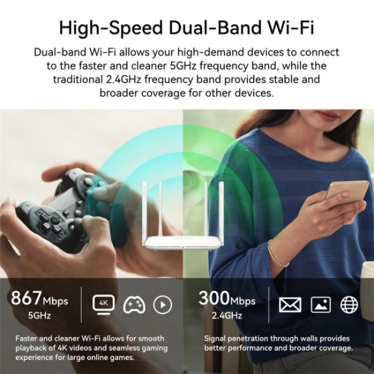 LB-LINK WR1300H Full Gigabit Port 1200M High Speed Dual Band 5G WiFi Repeater Wireless Router - HoMEdemic™ 