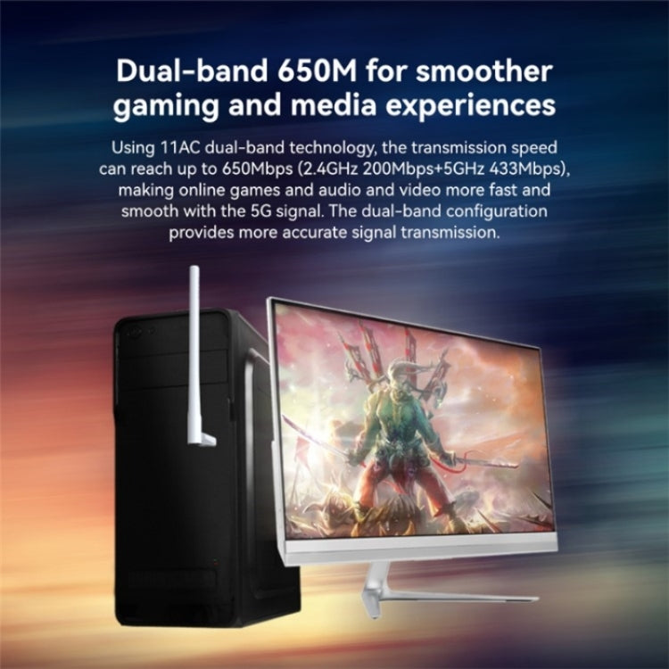 LB-LINK WDN650A For Decktop Computer Laptop Dual Band 650M Wireless USB Network Card - HoMEdemic™ 