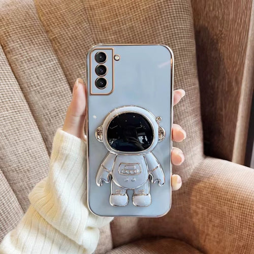 For Samsung Galaxy S24 Ultra 5G Electroplating Astronaut Holder Phone Case(Blue) - HoMEdemic™ 