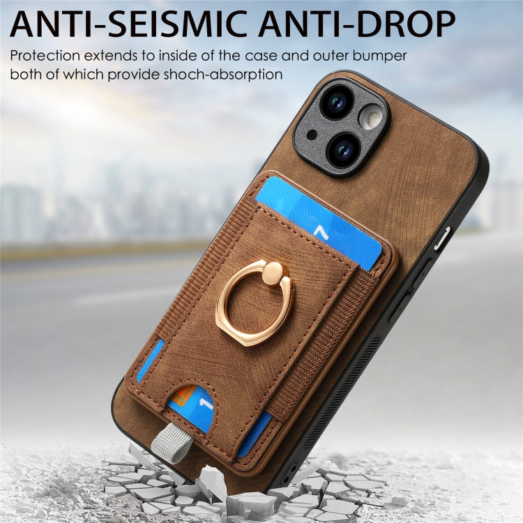 For iPhone 15 Pro Max Retro Splitable Magnetic Card Bag Leather Phone Case(Brown) - HoMEdemic™ 