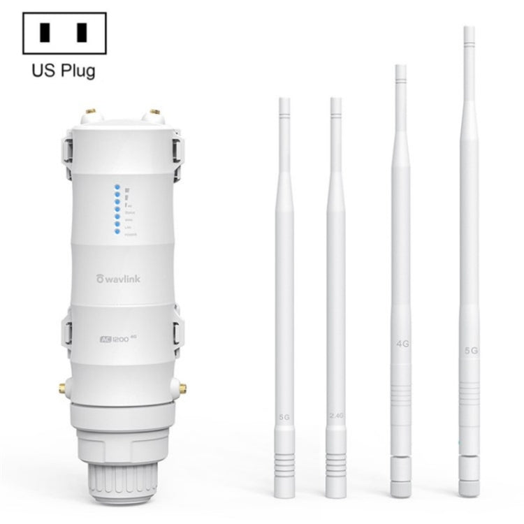 WAVLINK WN572HE4D AC1200 4G LTE WiFi Dual Band 4 Detachable Antennas Router, Plug:US Plug - HoMEdemic™ 
