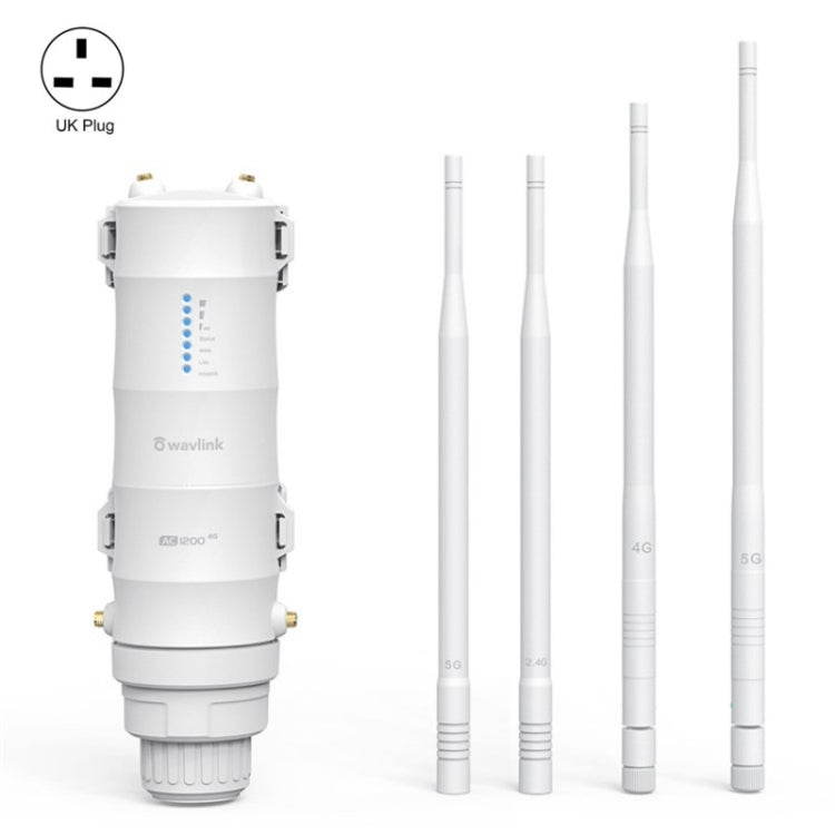 WAVLINK WN572HE4D AC1200 4G LTE WiFi Dual Band 4 Detachable Antennas Router, Plug:UK Plug - HoMEdemic™ 