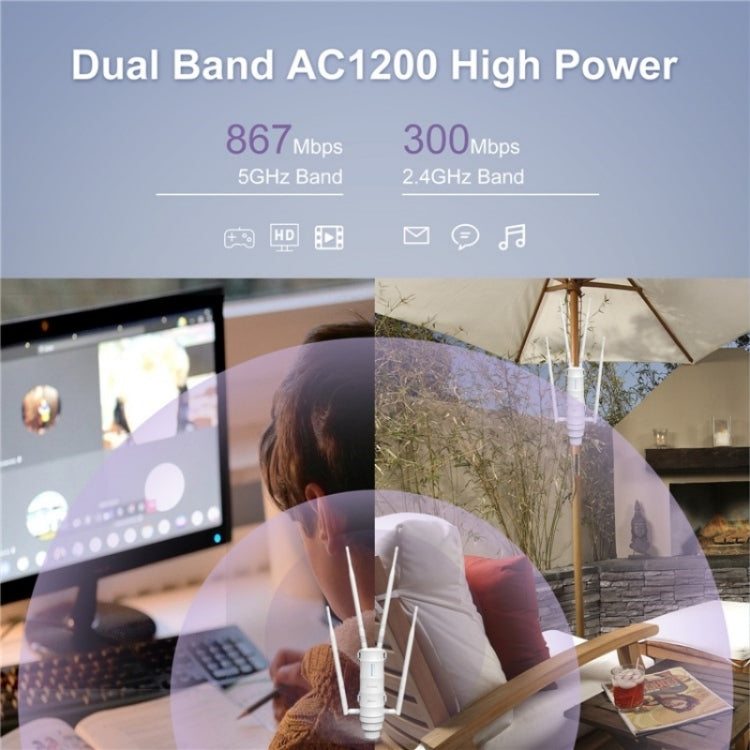 WAVLINK WN572HE4D AC1200 4G LTE WiFi Dual Band 4 Detachable Antennas Router, Plug:UK Plug - HoMEdemic™ 