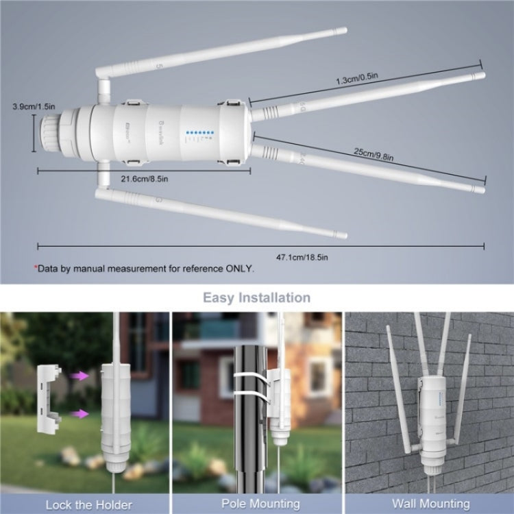WAVLINK WN572HE4D AC1200 4G LTE WiFi Dual Band 4 Detachable Antennas Router, Plug:UK Plug - HoMEdemic™ 