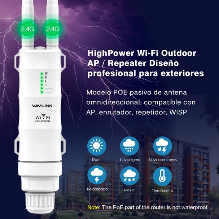 WAVLINK WN570HN2 With PoE Powered WAN/ AP / Repeater Mode 300Mbps Outdoor Router, Plug:AU Plug - HoMEdemic™ 