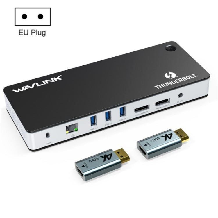 WAVLINK UTD21H 11 in 1 4K Dual DisplayPort Hub Converter Thunderbolt 3 Docking Station, Plug:EU Plug - HoMEdemic™ 