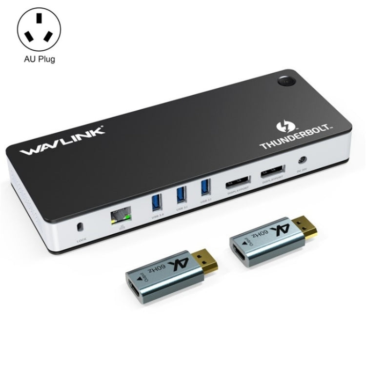WAVLINK UTD21H 11 in 1 4K Dual DisplayPort Hub Converter Thunderbolt 3 Docking Station, Plug:AU Plug - HoMEdemic™ 