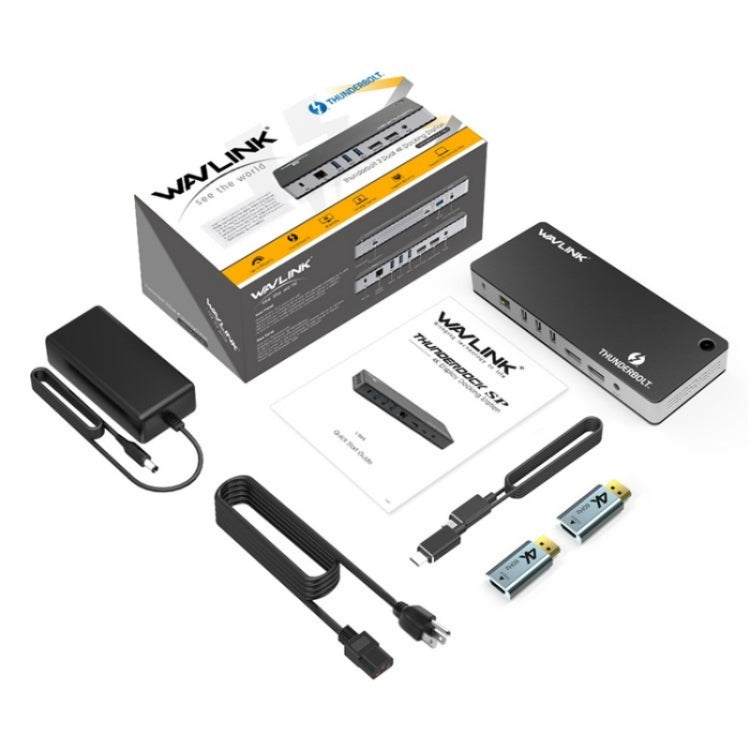 WAVLINK UTD21H 11 in 1 4K Dual DisplayPort Hub Converter Thunderbolt 3 Docking Station, Plug:UK Plug - HoMEdemic™ 