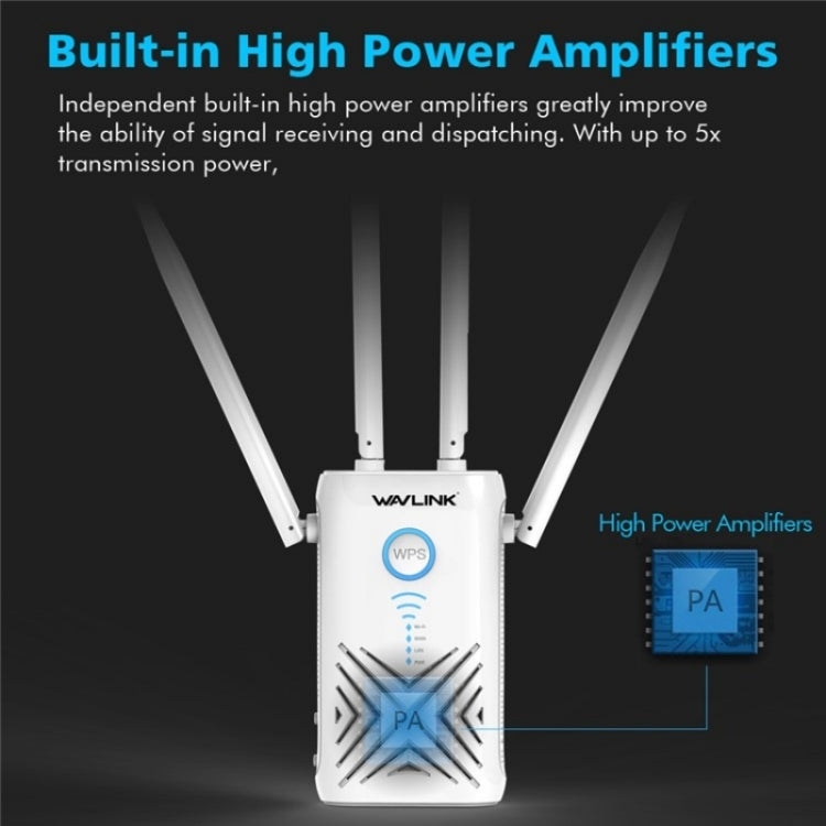 WAVLINK WN579X3 With 5dBi Antennas AC1200 Wireless Router 2.4G / 5G Dual Band WiFi Repeater, Plug:US Plug - HoMEdemic™ 