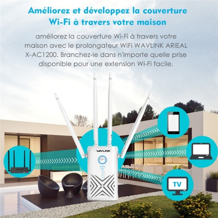 WAVLINK WN579X3 With 5dBi Antennas AC1200 Wireless Router 2.4G / 5G Dual Band WiFi Repeater, Plug:EU Plug - HoMEdemic™ 