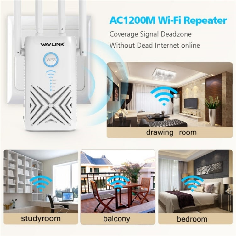 WAVLINK WN579X3 With 5dBi Antennas AC1200 Wireless Router 2.4G / 5G Dual Band WiFi Repeater, Plug:EU Plug - HoMEdemic™ 