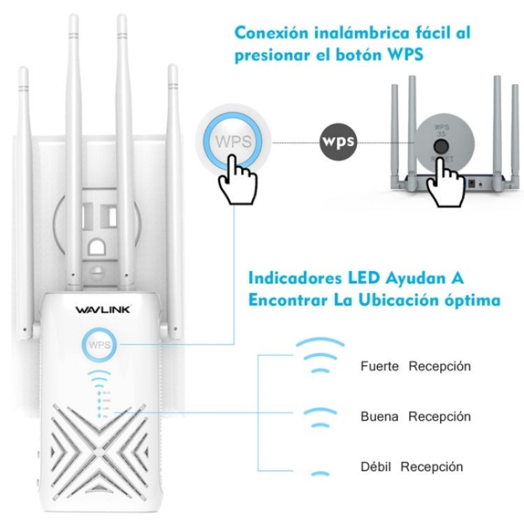 WAVLINK WN579X3 With 5dBi Antennas AC1200 Wireless Router 2.4G / 5G Dual Band WiFi Repeater, Plug:EU Plug - HoMEdemic™ 