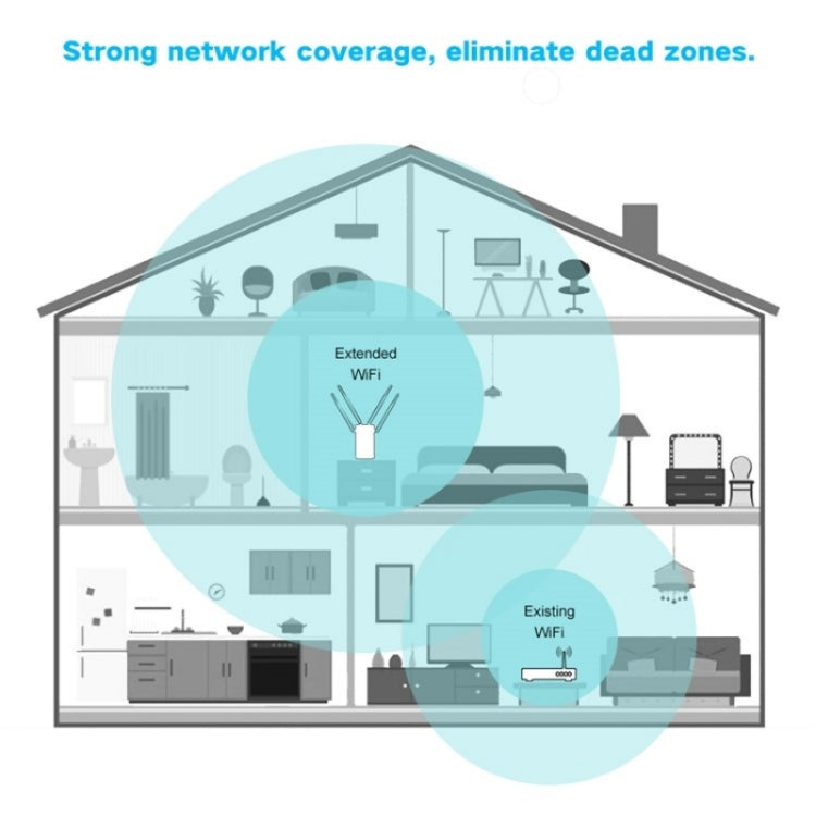 WAVLINK WN579A3 Home WiFi Extender 1200Mbps 2.4GHz / 5GHz Dual Band AP Wireless Router, Plug:US Plug - HoMEdemic™ 