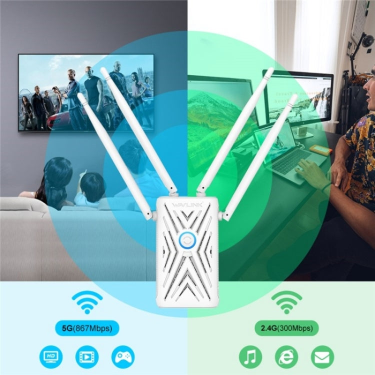 WAVLINK WN579A3 Home WiFi Extender 1200Mbps 2.4GHz / 5GHz Dual Band AP Wireless Router, Plug:US Plug - HoMEdemic™ 