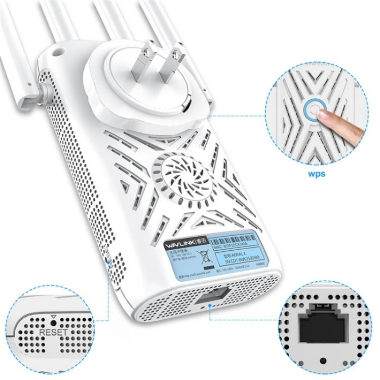 WAVLINK WN579A3 Home WiFi Extender 1200Mbps 2.4GHz / 5GHz Dual Band AP Wireless Router, Plug:UK Plug - HoMEdemic™ 