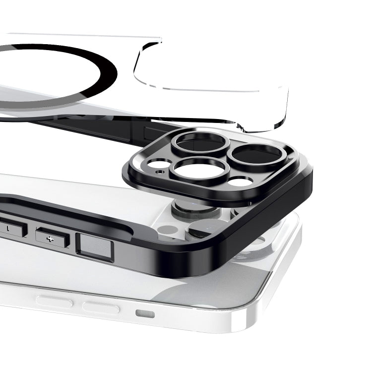 For iPhone 15 Pro RFID Blocking Adsorption Flip MagSafe Leather Phone Case(Black) - HoMEdemic™ 