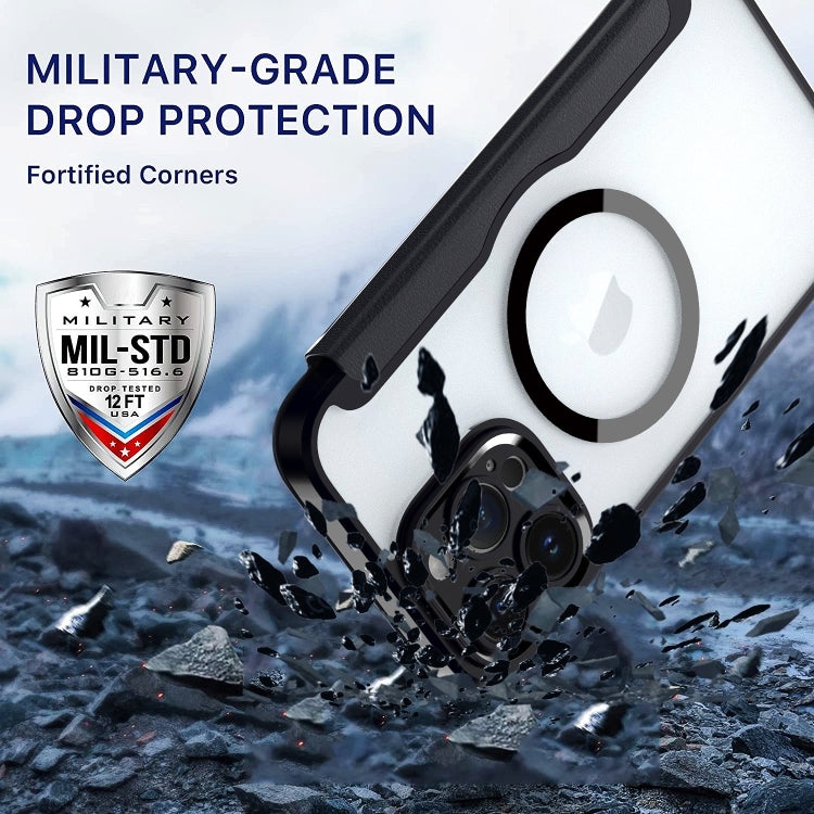 For iPhone 15 Pro RFID Blocking Adsorption Flip MagSafe Leather Phone Case(Black) - HoMEdemic™ 