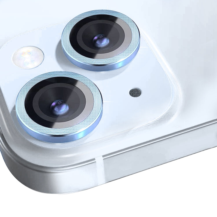 For iPhone 15 / 15 Plus NORTHJO Camera Lens Protector Tempered Glass CD Vein Metal Ring Film(Blue) - HoMEdemic™ 